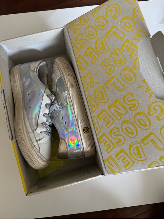 Golden Goose Other - Golden Goose Kids Holographic Silver Low-Top Sneakers